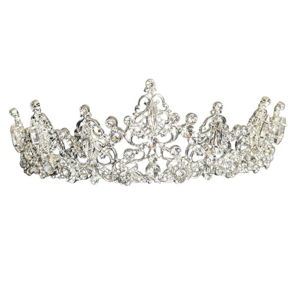 EN VOGUE BRIDAL Rhinestone Tiara T2006 Rhodium Plated Wedding Crown main image 6